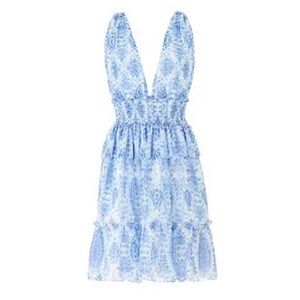 SAYLOR HOLLY BLUE flowy open back DRESS women’s size M